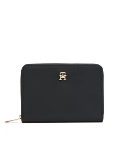 Tommy Hilfiger Mały Portfel Damski Th Icon Med Za Nylon AW0AW17741 Czarny - Portfele - miniaturka - grafika 1