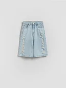 Spodnie i spodenki dla dziewczynek - Reserved - Jeansowe szorty bermudy - niebieski - miniaturka - grafika 1