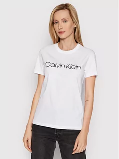 Koszulki i topy damskie - Calvin Klein T-Shirt Core Logo K20K202142 Biały Regular Fit - grafika 1