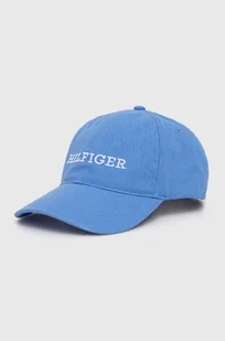 Tommy Hilfiger czapka z daszkiem bawełniana kolor niebieski z aplikacją - Czapki męskie - miniaturka - grafika 1