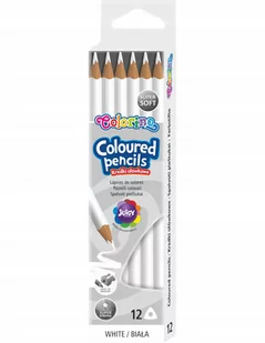 Kredki ołówkowe trójkątne białe 12 szt. Colorino Kids 86570PTR - Kredki, ołówki, pastele i pisaki - miniaturka - grafika 1