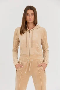 JUICY COUTURE Beżowa bluza Madison Hoodie - Juicy Couture - Bluzy damskie - miniaturka - grafika 1