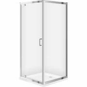 Kabiny prysznicowe - CERSANIT Zestaw: Kabina prysznicowa kwadratowa ZIP chrom 90x190 + brodzik TAKO 90x4 S601-112 - miniaturka - grafika 1