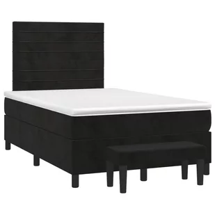 Łóżko kontynentalne z materacem, czarne, 120x200 cm, aksamit Lumarko! - Łóżka - miniaturka - grafika 4