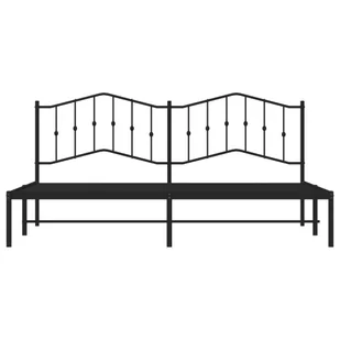 Metalowa rama łóżka z wezgłowiem, czarna, 193x203 cm Lumarko! - Łóżka - miniaturka - grafika 6