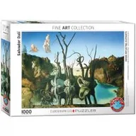 Puzzle - Eurographics Puzzle 1000 elementów. Łabędzie odbijające się w wodzie jako słonie, Salvador Dali - miniaturka - grafika 1