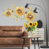 Naklejki na ścianę - Naklejka Kwiaty Słoneczniki Rmk5159Gm - miniaturka - grafika 1