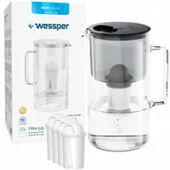 Dzbanki filtrujące - Dzbanek Filtrujący Wessper Aquaclassic Crystalline 2,5 L Czarny + 5× Wkład Filtrujący Wessper Aquaclassic - miniaturka - grafika 1