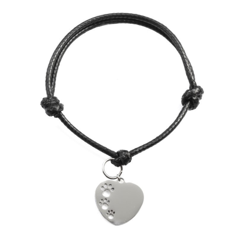 Bransoletka serce łapki stal chirurgiczna regulowana / JG. Projekt