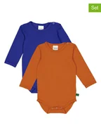 Body dla niemowląt - Fred´s World by GREEN COTTON Body (2 szt.) "Alfa" w kolorze pomarańczowym i niebieskim - miniaturka - grafika 1