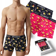 Majtki męskie - Bokserki męskie 2-PAK dopasowane szorty w kaczki ATLANTIC 2MHH-007 - XL - miniaturka - grafika 1