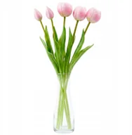 Sztuczne kwiaty - Saska Garden BUKIET 5 TULIPANÓW PIWONIOWYCH RÓŻOWYCH 39CM JAK ŻYWYCH DEKORACJA WIOSENNA - miniaturka - grafika 1