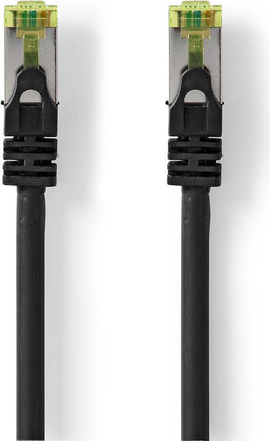 Kabel sieciowy CAT7 S/FTP RJ45 męski RJ45 męski 0,25 m Zabezpieczenie przed załamaniem Okrągły LSZH Czarny Etykieta