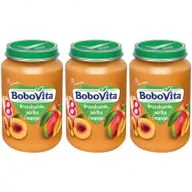 Desery dla dzieci - BoboVita Brzoskwinie jabłka i mango po 8 miesiącu Zestaw 3 x 190 g - miniaturka - grafika 1