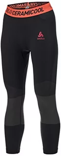 Spodnie damskie - ODLO damskie spodnie BL Bottom 7/8 Zero WEIGHT Ceramicool Pro, fiery coral - czarne, XL 360281 - grafika 1