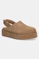 Klapki i japonki damskie - Steve Madden klapki zamszowe Mellow damskie kolor brązowy na platformie 11004849 - miniaturka - grafika 1