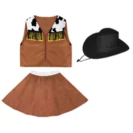 Stroje karnawałowe - ZESTAW KOWBOJKA BRĄZOWY 116-128 3el - miniaturka - grafika 1