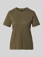 Koszulki i topy damskie - T-shirt o kroju regular fit z czystej bawełny model ‘PAULINA’ - miniaturka - grafika 1
