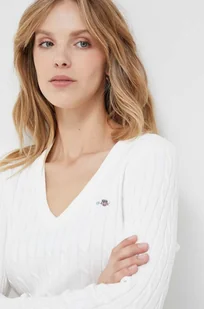 Gant sweter damski kolor biały lekki - Swetry damskie - miniaturka - grafika 1