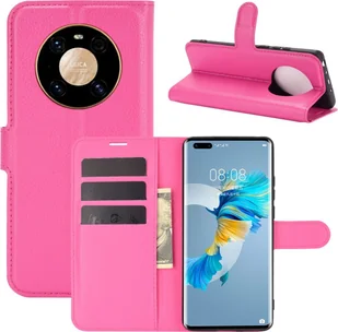 Pokrowiec ochronny na Huawei Mate 40 Pro Etui na telefon komórkowy Pokrowiec Etui Portfel, Kolor: różowy - Portfele - miniaturka - grafika 1