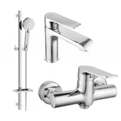 Baterie umywalkowe - Mexen Pecos DQ40 zestaw prysznicowy, chrom - miniaturka - grafika 1