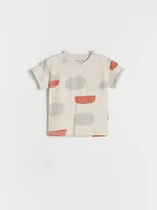 Bluzki dla niemowląt - Reserved - T-shirt oversize z nadrukiem - kremowy - miniaturka - grafika 1