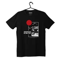 Odzież do sportów motorowych - Czarny T-shirt koszulka HONDA CIVIC IV-3XL - miniaturka - grafika 1