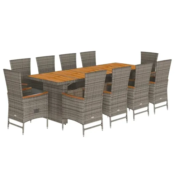 Zestaw mebli ogrodowych szary, wymiary: 240 x 90 x 75 cm, fotel: 58 x 62 x