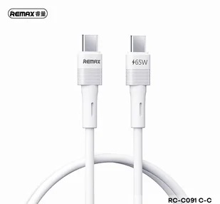 KABEL REMAX LEYA SERIES RC-C091 65W PD USB-C/USB-C 1M WHITE - Kable USB - miniaturka - grafika 1