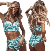 Stroje kąpielowe - Strój Kąpielowy Wysoki Stan Seksowny Roz M 38 - miniaturka - grafika 1