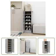 Szafki na buty - The Living Store Szafka na buty betonowa szara 32x35x92 cm materiał drewnopochodny - miniaturka - grafika 1