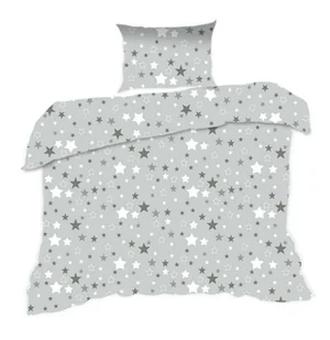 Pościel 110x140 gwiazdki szara Kids z poszewką 40x60 - Pościel dla dzieci - miniaturka - grafika 1
