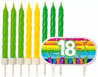Urodziny dziecka - Zestaw dekoracji na tort na osiemnaste urodziny - 1 komplet. - miniaturka - grafika 1