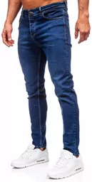 Granatowe spodnie jeansowe męskie slim fit Denley 6290 - Spodnie męskie - miniaturka - grafika 1