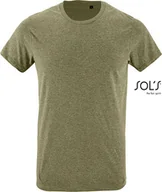 Koszulki męskie - SOLS T-shirt męski Slim Fit 00553 Heather Khaki S - miniaturka - grafika 1