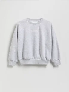 Reserved - Bluza z haftowanym napisem - jasnoszary - Bluzy dla dziewczynek - miniaturka - grafika 1