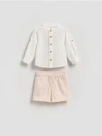 Komplety dla niemowląt - Reserved - Bawełniany komplet - złamana biel - miniaturka - grafika 1