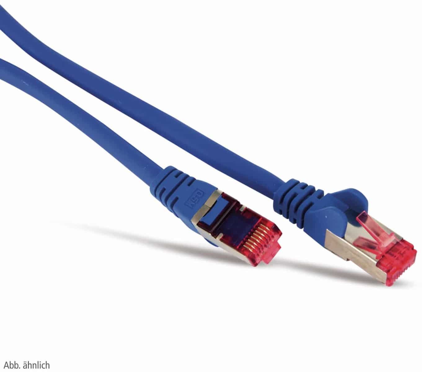 Kabel sieciowy patch S/CONN, kat. 6A, S/FTP, PIMF, bezhalogenowy, GHMT-CERTIFIED, niebieski, 2,0 m (75712-AB)