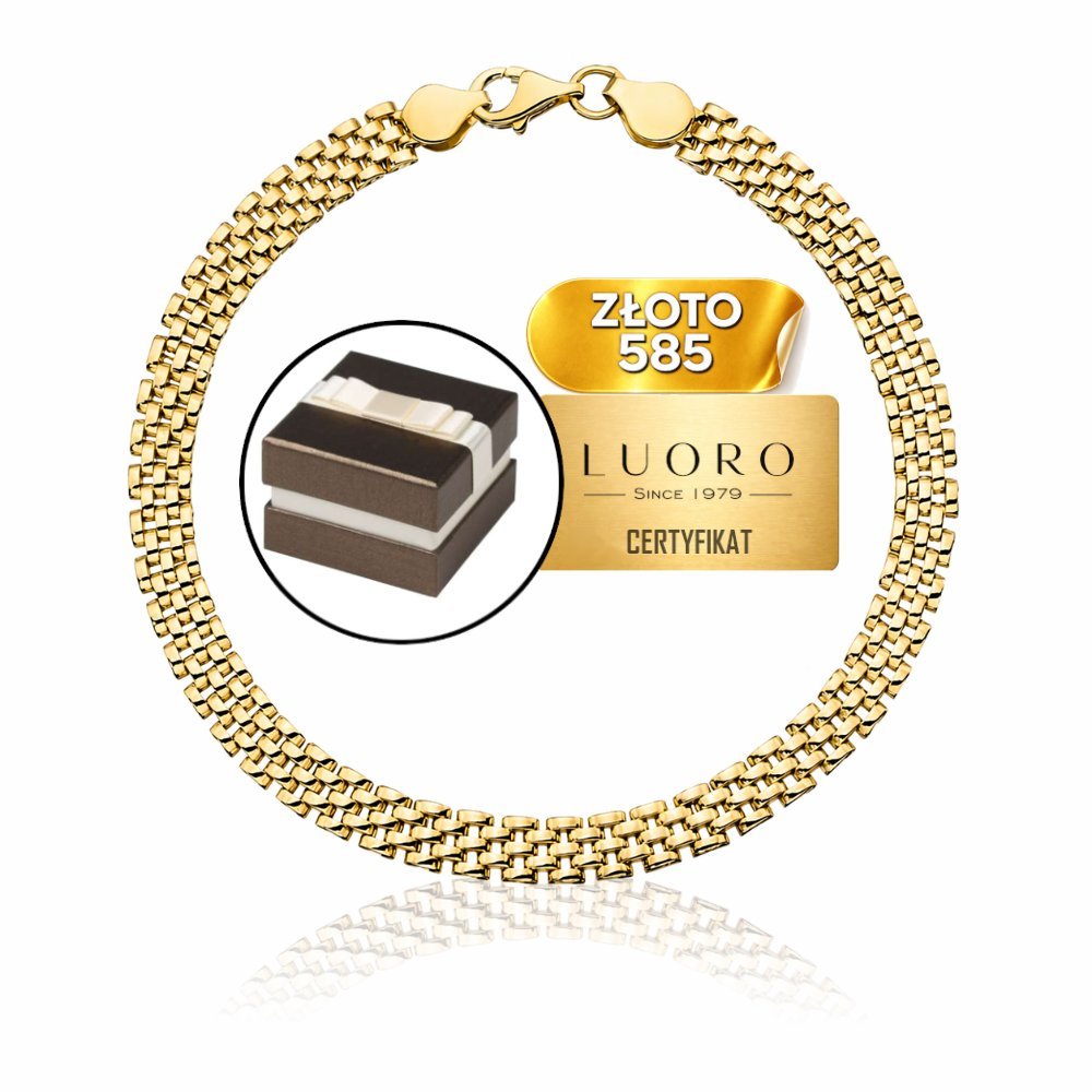 BRANSOLETKA ZŁOTA 585 14K OGNIWA KLASYCZNY WZÓR 20,5 CM ELEGANCKA