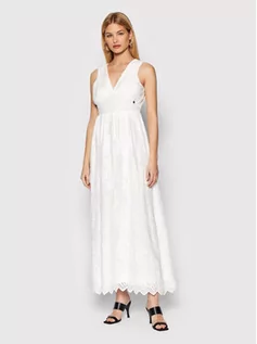 Sukienki - Fracomina Sukienka letnia FR22SD3009W40401 Biały Regular Fit - grafika 1