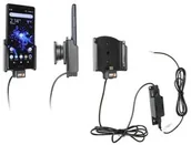 Uchwyty samochodowe do telefonów - Uchwyt do Sony Xperia XZ2 Compact z wbudowaną ładowarką samochodową do profesjonalnego montażu - miniaturka - grafika 1