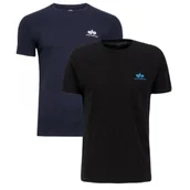 Odzież taktyczna i umundurowanie - Koszulki Alpha Industries Small Logo Basic 2 Pack 258500 770 - Rep.Blue/Czarna - miniaturka - grafika 1