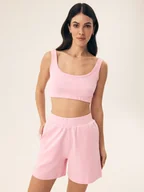 Koszulki i topy damskie - Top na ramiączkach Mavere Bloovii jasny róż L - miniaturka - grafika 1