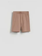 Spodenki damskie - Reserved - Bawełniane kolarki - bordowy - miniaturka - grafika 1