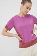 Koszulki sportowe damskie - Icebreaker t-shirt sportowy ZoneKnit kolor fioletowy - miniaturka - grafika 1