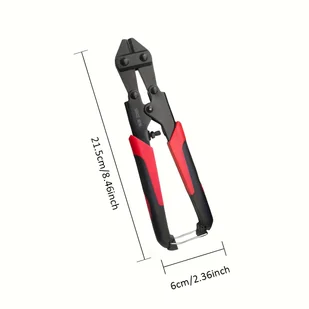 TEMU 1 szt. Wytrzymałe Szczypce do Cięcia Kabli z Ergonomiczną Rączką – Oszczędzające Pracę Nożyczki Stalowe do Cięcia Żelaza, Czarno-Czerwony Wzór, - Inne - miniaturka - grafika 1