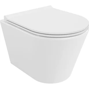 Mexen Rico miska wc Rimless Tornado z deską wolnoopadającą slim, duroplast, biała połysk - 30720500T - Miski WC - miniaturka - grafika 1
