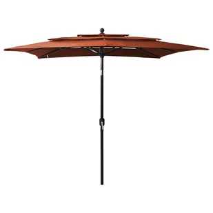 vidaXL 3-poziomowy parasol na aluminiowym słupku, terakotowy 2,5x2,5 m 313841 - Parasole ogrodowe - miniaturka - grafika 1