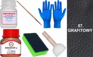Środki do obuwia i ubrań - GRAFITOWY 57 Renoskór ZESTAW DO RENOWACJI SKÓRY LICOWEJ Farba Zmywacz GĄBKA - miniaturka - grafika 1
