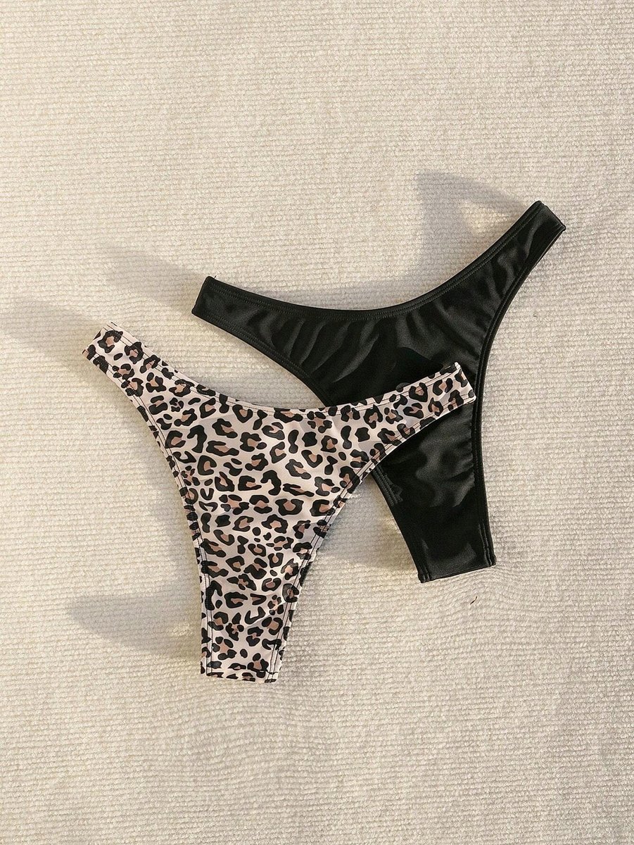 SHEIN 2-PACK GŁADKIE STRINGI KĄPIELOWEGO NA LATO DAMSKIE S 1MA